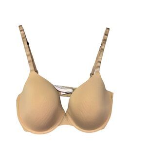 Victoria Secrets Bra Women's 34DDD Beige Uplift Semi Demi Push-Up Straps Comfy